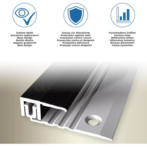 Einschubprofil "Cavan" für Laminat, 5 mm Einfasshöhe, Aluminium eloxiert, gebohrt-goldfarbig-900