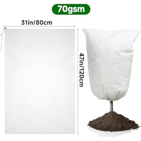 Voile d'hiver pour plantes d'extérieur blanche, 2 PSC 120 x 180 cm (1/4)
