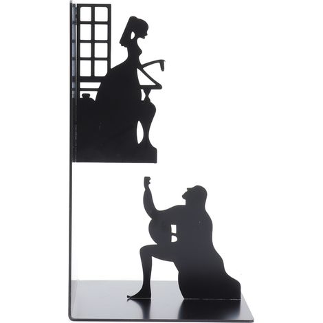 Support de livre en fer forgé - Porte-livre décoratif pour bibliothèque, bureau ou salon - Figurine homme et femme lecteurs (1/5)