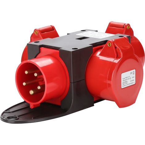 Randaco Stromverteiler Baustromverteiler CEE Verteiler Kraftstrom IP44 für Baustelle 3 x CEE 400V / 16A Steckdose 5P