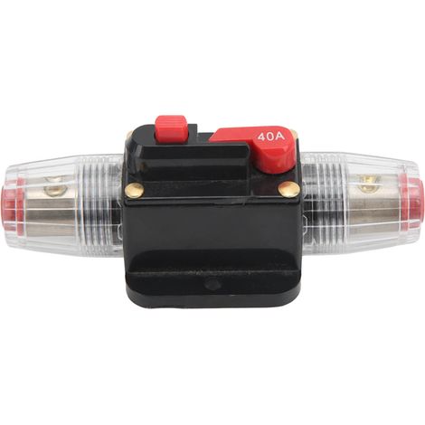 Porte-fusible audio en ligne à réarmement manuel, disjoncteur 12 V-48 V pour autoradio, amplificateur audio, camping-car, maison, bateau, camion, 40 A (1/5)