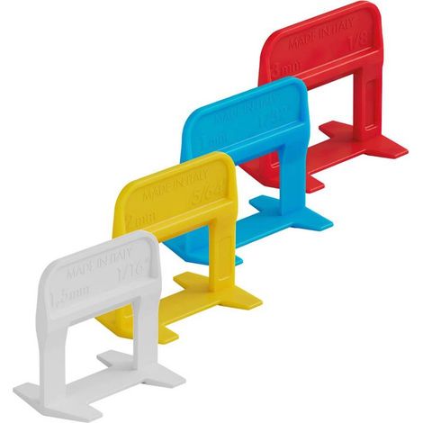 BASE LIVELLANTE CON FERITOIA PER CUNEO 'RLS EVO' H. mm 12 - fuga 2,0 mm - cf. 500 pz - col.giallo