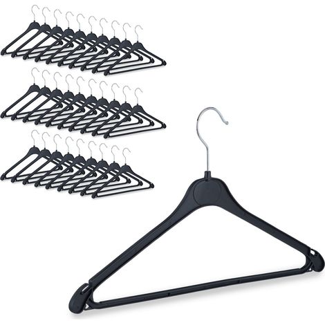 Lote de 10 perchas de plástico para ropa con ganchos giratorios 23 x 42,5 x 0,7 cm de plástico blanco 130005645 (1/4)