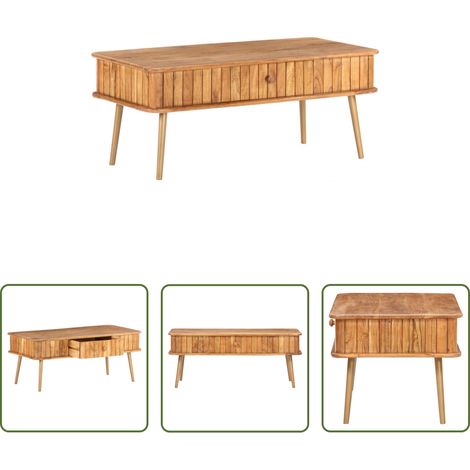 Wohnzimmertisch - Couchtisch 100x50x40 cm Massivholz Akazie (1/5)