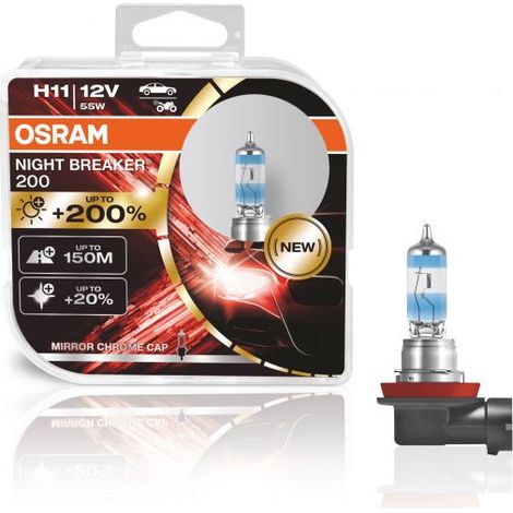 Kit 2 Ampoules Halogène auto Osram NIGHT BREAKER® 200 H11 64211NB200-HCB (1/5)
