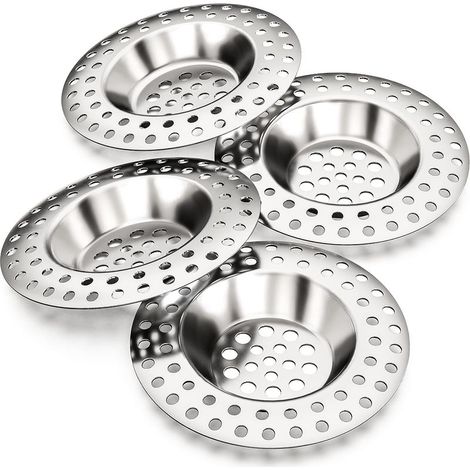 Filtre evier 14g, Lot de 4, pour Tous Les DRAINS, Filtre evier Cuisine, Filtre évier, Grille a evier, bonde Baignoire, Filtre Douche, Grille evier Cuisine, bonde lavabo, bonde Douch (1/4)