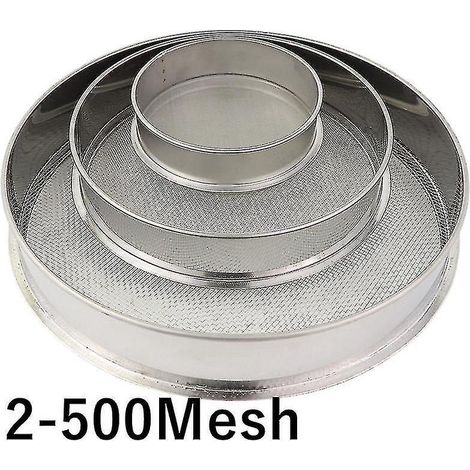 Kit de tamis de laboratoire rond en acier inoxydable 304 (2-500 m) - 15 cm de diamètre - 200 mesh (0,074 mm) (1/5)