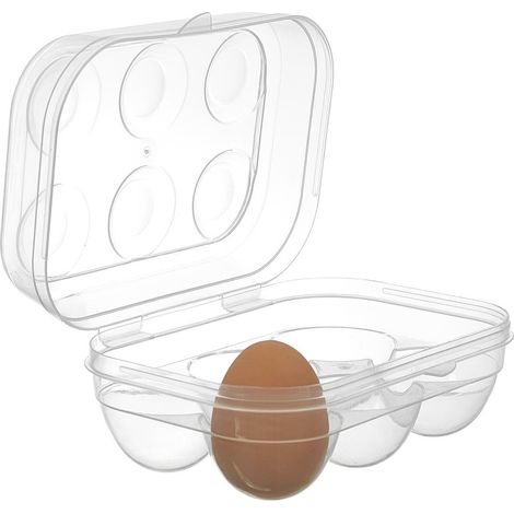 Contenitore in plastica trasparente per 6 uova, con chiusura a chiave. (1/5)