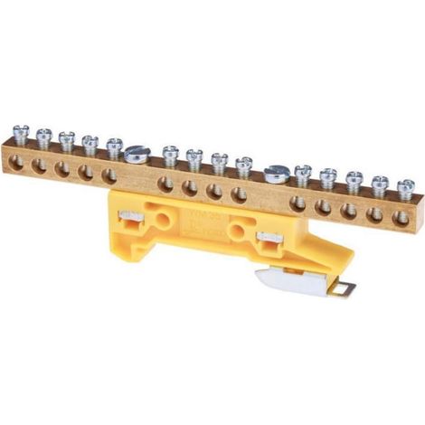 Schutzklemme 14x6mm2 Messingmontage für TS35-Schiene gelb ZO-2107 A14-2131