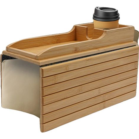 Sofa Beistelltisch, Bambusmaterial, 41,5 x 34 cm Abmessungen, rechteckige Form, minimalistischer moderner Stil, 1 kg Gewicht (1/5)