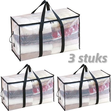 Juego de 3 bolsas extragrandes para mudanzas/almacenamiento (68,6 x 29 x 38 cm) con cremalleras. (1/5)