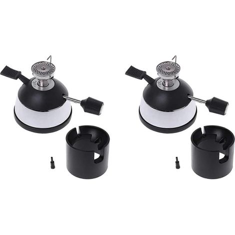 2x Tisch-Butangasbrenner mit Flammenkopf für Siphon-Kaffeebereiter, Kaffeemaschinen, Mokkakannen, Gasherde (ohne Gasanschluss) (1/5)
