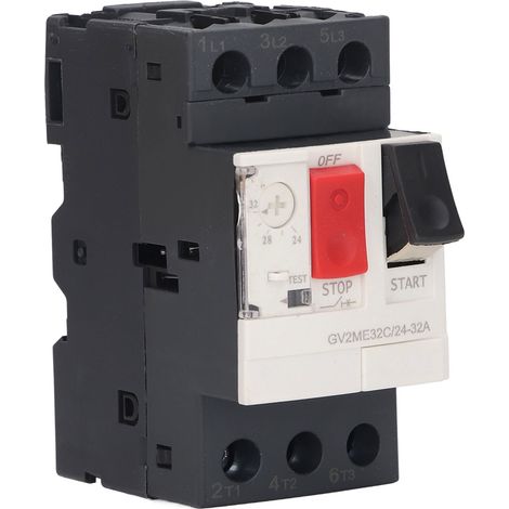 Disjoncteur moteur triphasé avec protection contre les surcharges, bouton de démarrage manuel, 690 V CA, GV2-ME32C, 24-32 A (1/5)
