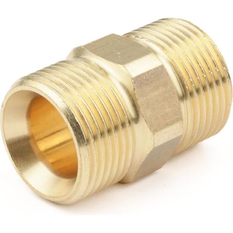 1 Raccord M22 x 1,5 Laiton, Filetage Extérieur Double, Pour Tuyau Nettoyeur Haute Pression (1/4)