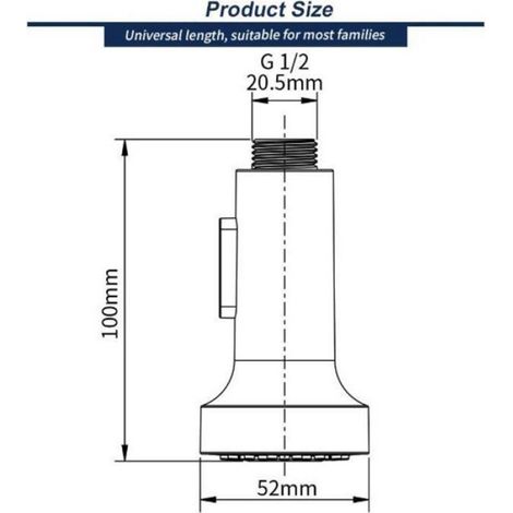 Bec Verseur - Douchette Extractible - 2 Fonctions Réglables - Pour Robinet Cuisine - Remplacement Standard - 1 Pièce (1/5)