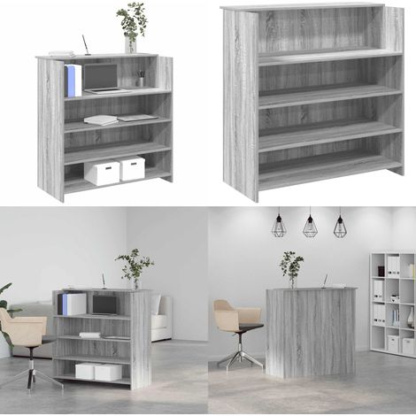 Empfangstheke Grau Sonoma 100x50x103,5 cm Holzwerkstoff - Holzwerkstoff - Tresen (1/5)