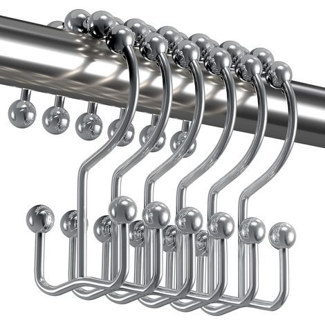 Set mit 12 rostfreien Duschhaken aus Metall (1/5)
