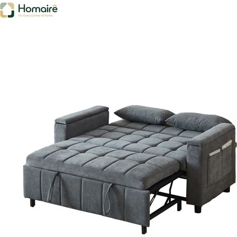 Graues Samtsofa 200 x 90 x 80 cm HOMAIRE (1/5)