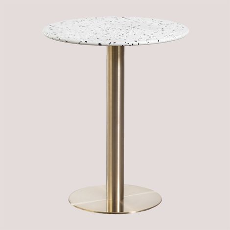 Tavolo da bar rotondo in terrazzo (Ø60 cm) Malibu SKLUM         Oro champagne   