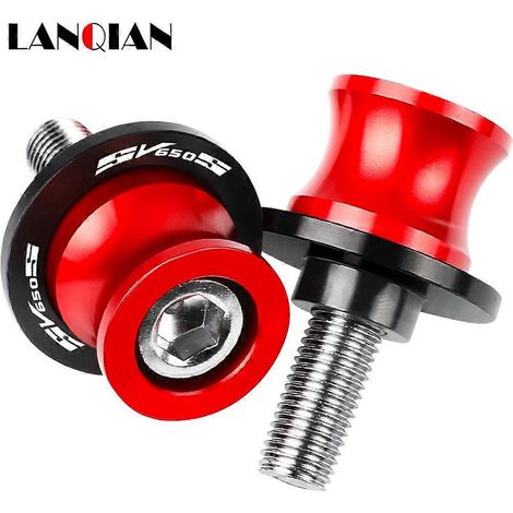 S'applique aux bobines de bras oscillant, aux glissières et aux vis de béquille de bras oscillant pour moto Suzuki SV650 S 1999-2009 2003 2004 2005 2006 2007 2008 (Rouge) (1/5)