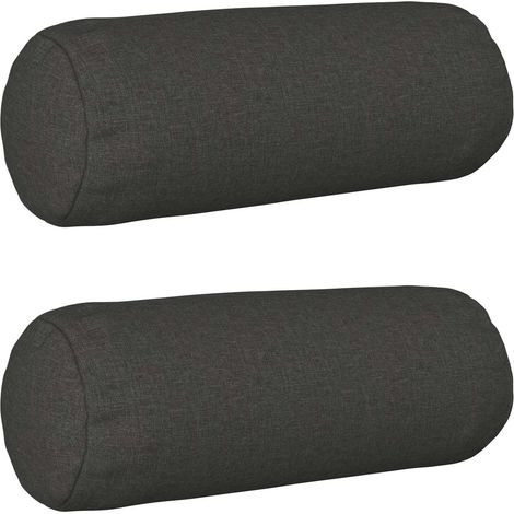 Cushion Cover 2 pcs HEERLEN Dark Grey Ø 15 x 40 cm Fabric vidaXL (1/5)