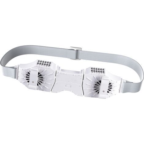 Portable Belt Fan with Dual Airflow, 3 Speeds, 8000 mAh Battery, White