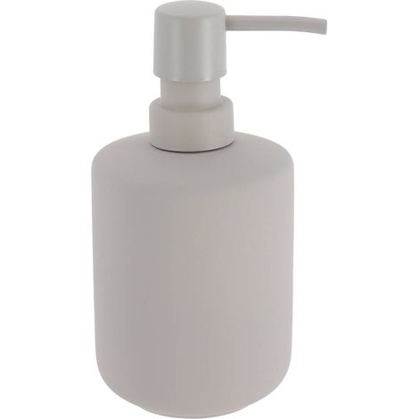 Distributeur a savon en gres effet rubber 400 ml - gris clair - Tendance (1/2)