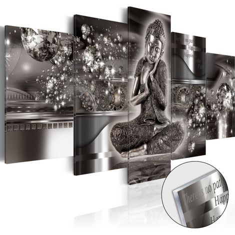 Tableau sur Verre Acrylique "Silver Serenity" 50 x 100 cm (1/2)