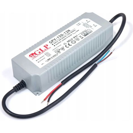 Alimentatore LED Tensione ermetica GPV 150W 12,50A 12V DC IP67 GPV-150-12 (1/3)