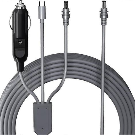 Câble d'alimentation CC Starlink Mini 3-en-1, 100 W et plus, USB-C 12-24 V, prise allume-cigare et câble d'alimentation CC mâle, installation facile. (1/5)