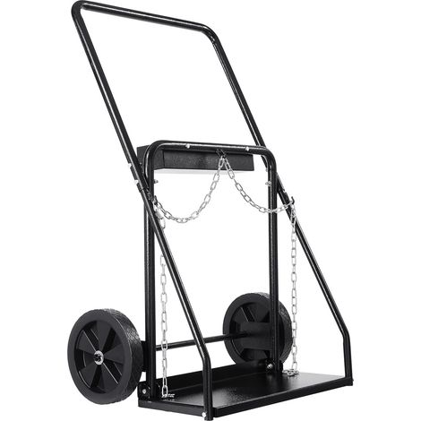 Mophorn Doppel-Schweißflaschenwagen, 200 kg Tragkraft, 25,4 cm Räder, für Sauerstoff- und Acetylentanks, mit Sicherheitsketten, passend für Flaschen mit 31,8 cm Durchmesser