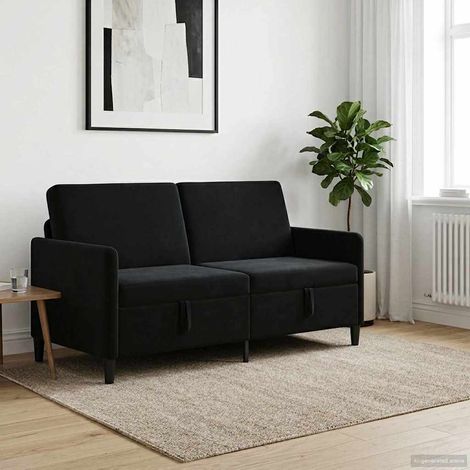 vidaXL Sofá con almacenamiento Negro 172 x 78 x 87 cm Poliéster (1/5)