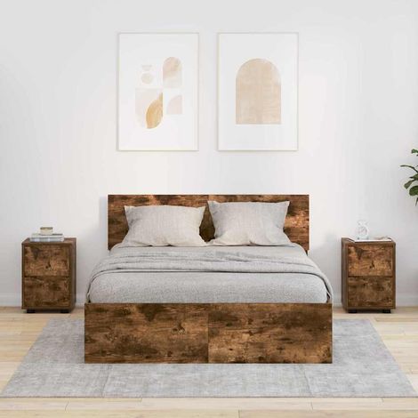 Nachttische 2 pcs Geräucherte Eiche 30,5 x 30 x 43 cm