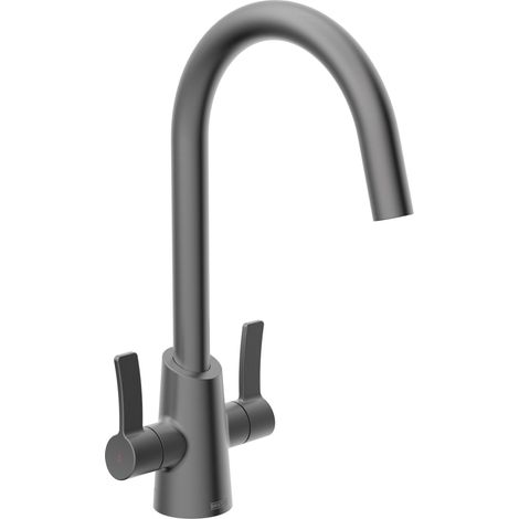 Bristan Acorn Gun Metal EasyFit Kitchen Sink Mixer Tap + Easy Fit Base (1/5)