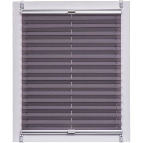 SunL Ines Plissettato Made in Germany, Luce del Giorno, Crepes Uni Klemmfix, Argento Grigio Schiene, 60 X 150, Tessuto, Antracite, 60 x 2.3 x 150 cm (1/4)