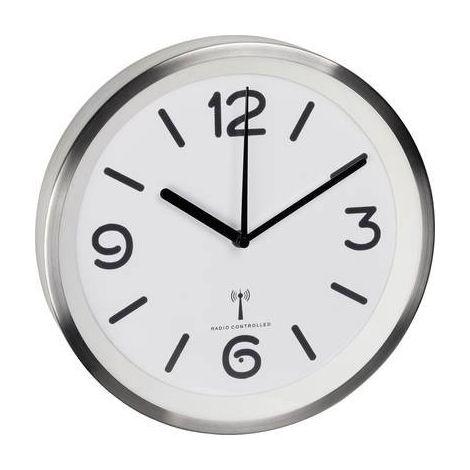 TFA Dostmann 60.3535.02 Radiocontrollato Orologio da parete 25.3 cm x 42 mm Alluminio (spazzolato) (1/5)