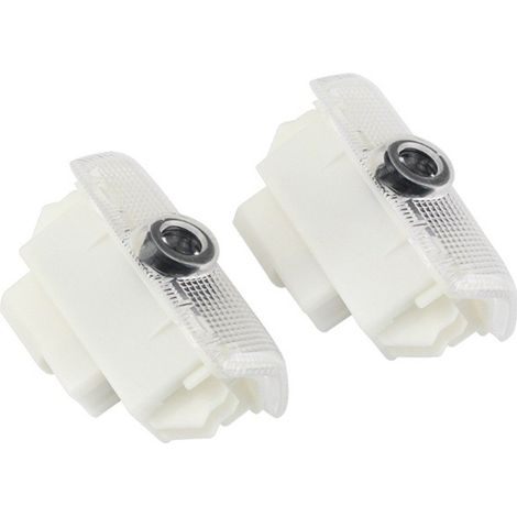 One set of 4 white ABS car welcome lights, laser projection lights, and door lights for retrofitting. Suitable for: England. (1/4)