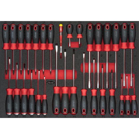 Jeu de tournevis ∙ V4230 ∙ Profil à 6 pans extérieurs, Profil TORX® intérieur, Profil à 6 pans intérieurs, Profil Phillips PH, Profil à fente ∙ 0,5 x 3 – 1,6 x 10 · 6 – 13 · PH0 – PH3 · T10 – T40 ∙ No (1/3)