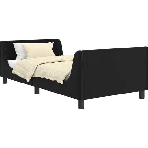 Children's Bed Frame with Headboard Black 80 x 200 cm Velvet vidaXL