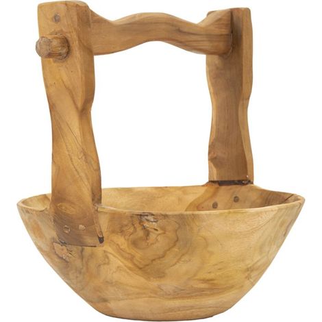 Plateau Timbo en teck, 32 x 25 x 27 cm (1/5)