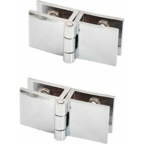 2 PCS 180 degrs clip de porte en verre charnire sans verre de perage charnire en verre pour paisseur de verre 5mm - 8mm