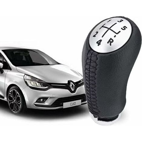 Pommeau de Vitesse Clio 3 – EN CUIR - Levier de Vitesse 5 Vitesses pour Laguna / Megane 2 / Clio 4 / Scenic / Kangoo (1/5)