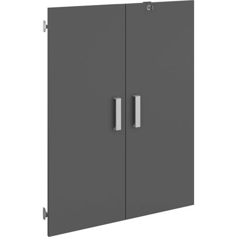 Puertas Abatibles Estantería Oficina Moderna Venture Color Gris 78x100x2 cm