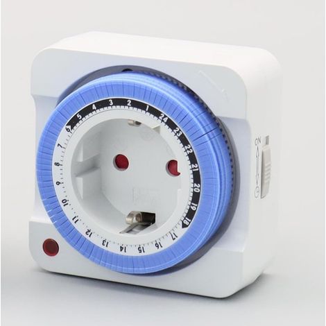 Applicable Minuterie De Prise Mécanique, 24 Heures Prise Minuteur Programmable Minuteur Prise Electrique, Programmateur Prise Electrique Analogique pour Lampes, Ventilateurs, Lumières, Prise UE 230V