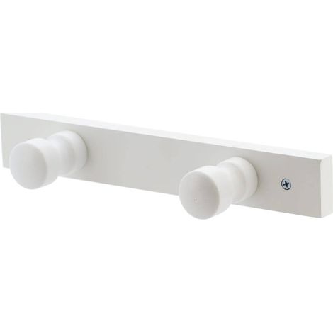 Piolo di legno da fissare con 2 ganci - bianco - Tendance (1/2)