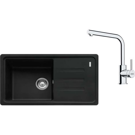Franke Set - Set per cucina G268MČ, lavello in fragranite BSG 611-78/39 e miscelatore FS 3230.031, nero opaco/cromo 114.0700.758