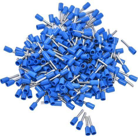 1000 Stück isolierte Aderendhülsen-Crimpklemmen für elektrische Leitungen, 20 AWG, Kabelendverbinder-Set E7508, blau (1/5)