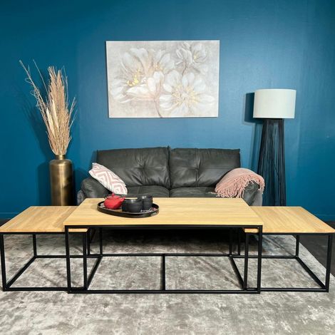 Table basse gigogne en bois de chêne huilé (lot de 3) COLOGNE (1/5)