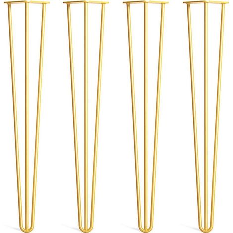 Lot de 4 pieds épingle 20 cm en acier – 3 tiges pour meilleure stabilité – 16 vis de fixation incluses – Pour meubles modernes (1/3)