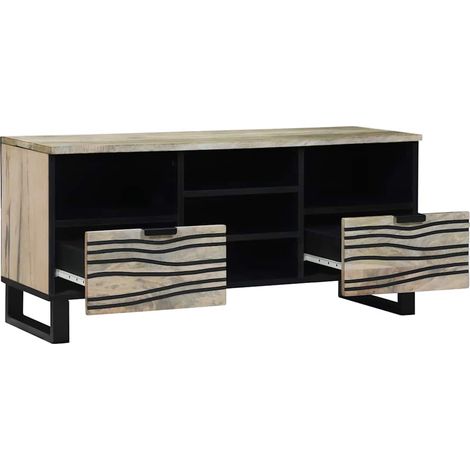 Unites TV,Banc Tv Moderne,Meuble De Rangement avec tiroir Blanc 100 x 33 x 46 cm Bois d'ingénierie CFW61455 (1/5)